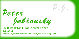 peter jablonsky business card
